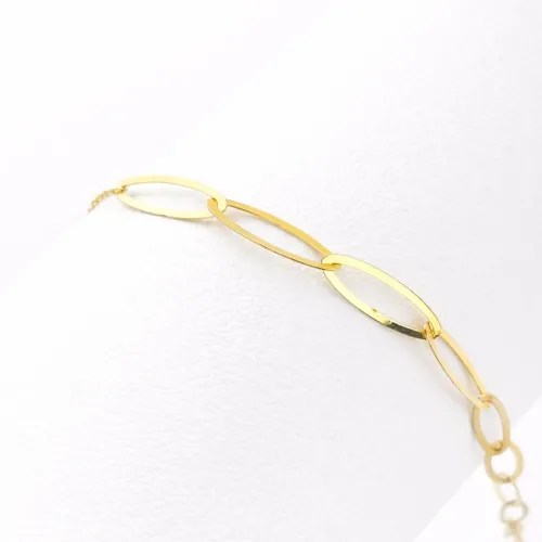 OVAL CHAIN BRACELET – 18K GOLD LINK BRACELET OVAL CHAIN BRACELET – 18K GOLD LINK BRACELET