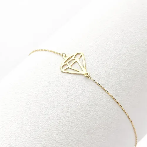 DIAMOND SHAPED – 18K GOLD MINIMAL BRACELET DIAMOND SHAPED – 18K GOLD MINIMAL BRACELET