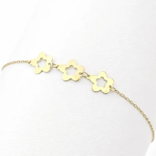 TRIO FLOWER – 18K GOLD TRIPLE FLOWER BRACELET TRIO FLOWER – 18K GOLD TRIPLE FLOWER BRACELET