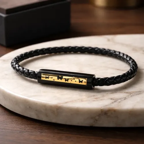AERO NOIR BRAIDED LEATHER MEN’S BRACELET AERO NOIR BRAIDED LEATHER MEN’S BRACELET