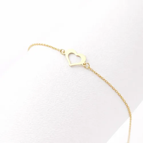 HEART – 18K GOLD MINIMALIST HEART BRACELET HEART – 18K GOLD MINIMALIST HEART BRACELET