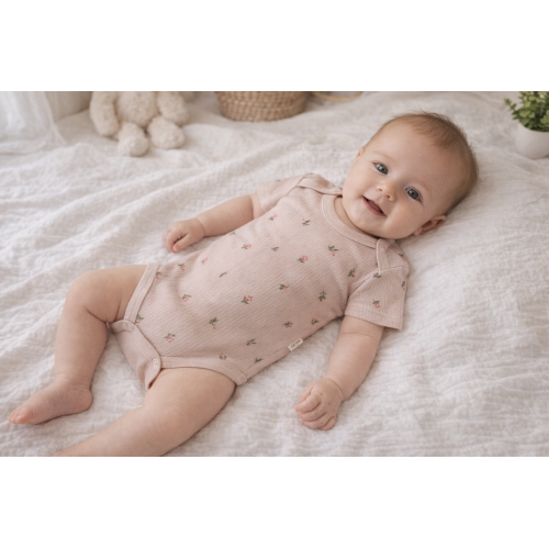 Dusty Flower Bodysuit for Baby Girls | Soft & Stylish Babywear Lebanon