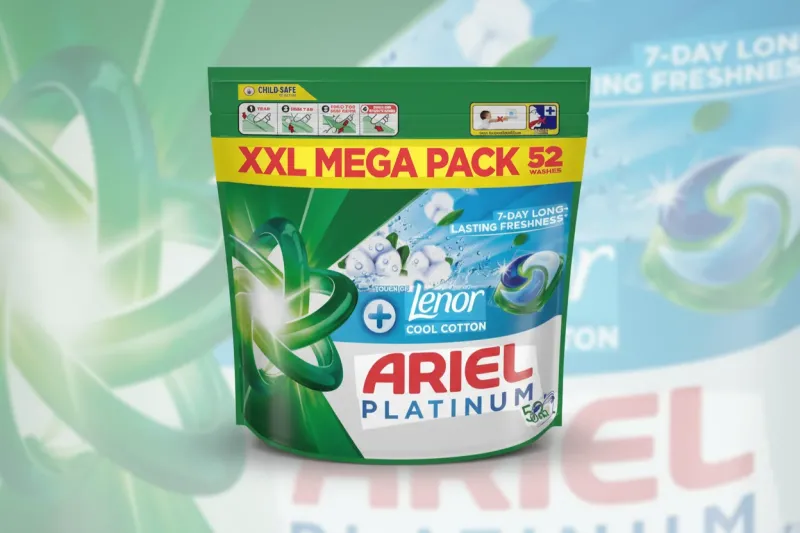 Ariel Platinum Pods Cool Cotton with Lenor 52 Washes | Imported from UK 🇬🇧