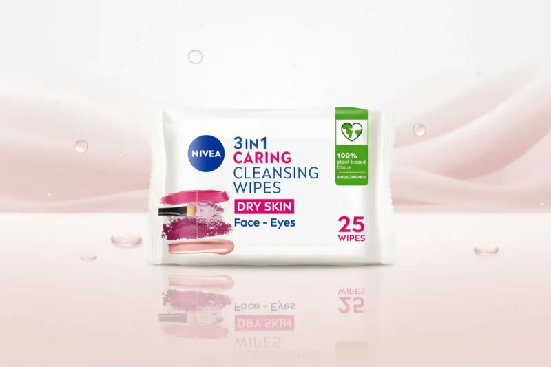 NIVEA BIODEGRADE CLEANSING WIPES DRY SKIN 25'S