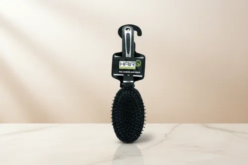 HAIR ACADEMY HAIR BRUSH OVAL CUSHION BLACK