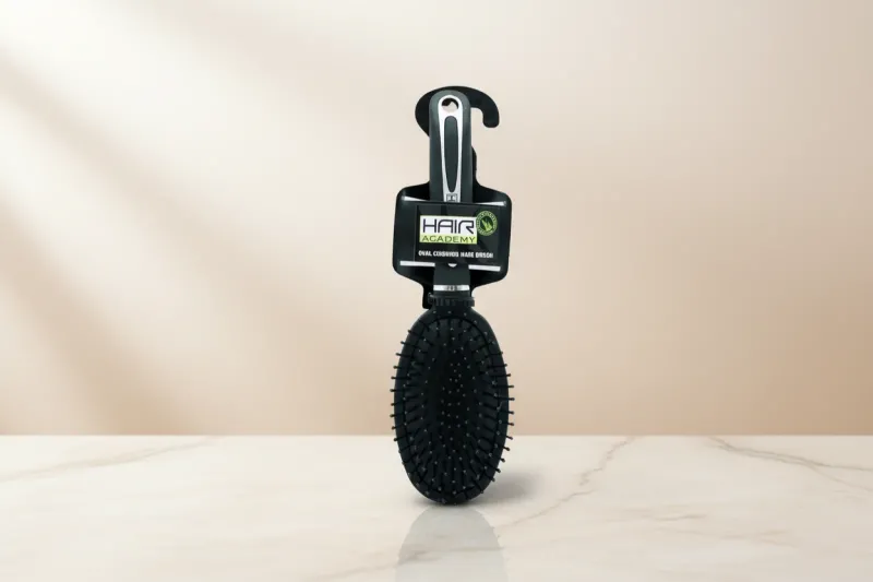 HAIR ACADEMY HAIR BRUSH OVAL CUSHION BLACK