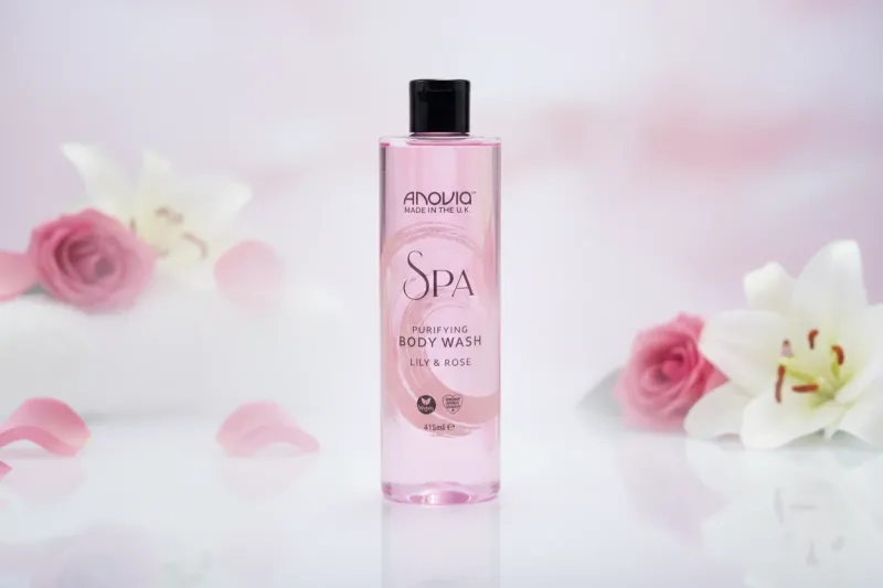 ANOVIA BODY WASH SPA LILY AND ROSE  05/27  415ML