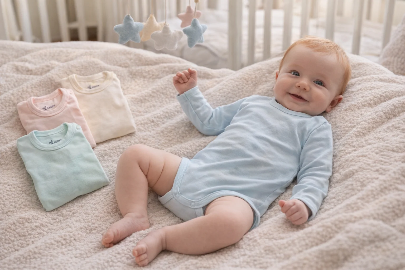 Baby Boys Long Sleeve Cotton Bodysuit - Comfy Essentials
