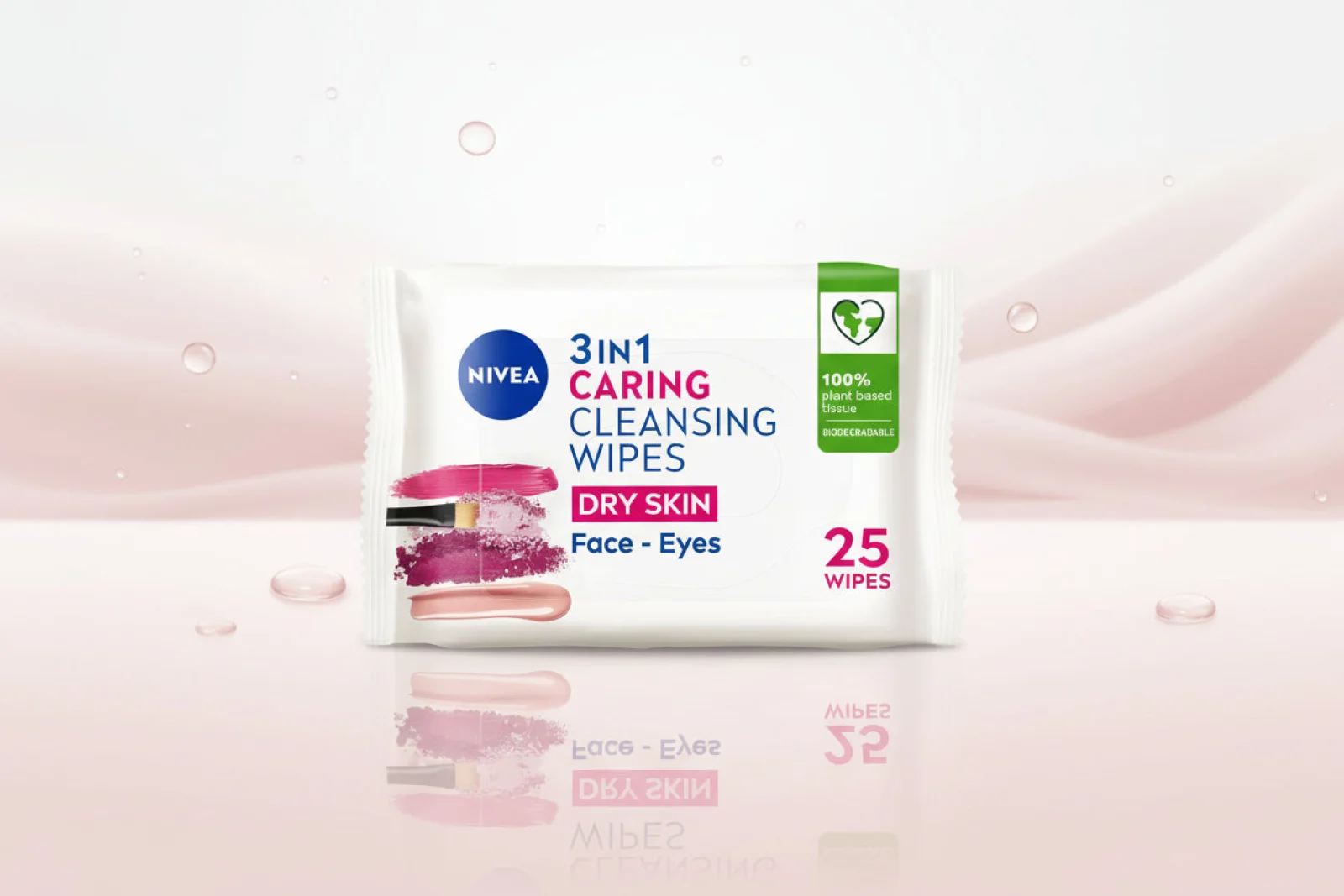 NIVEA BIODEGRADE CLEANSING WIPES DRY SKIN 25'S
